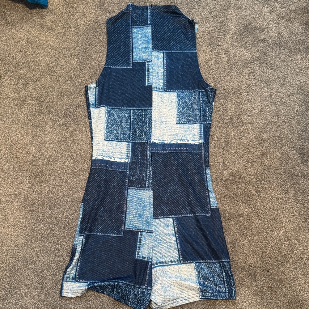 Stylish Blue Patchwork Dress